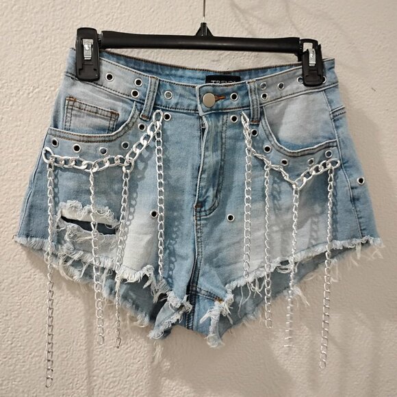 TRENDS -S- Crop Top Ripped Jean Jacket & short set - Picture 5 of 7
